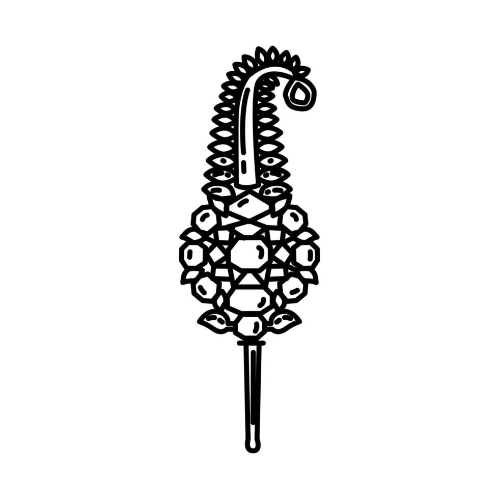 icône de bijoux moghols. doodle dessinés à la main ou style d'icône de contour vecteur