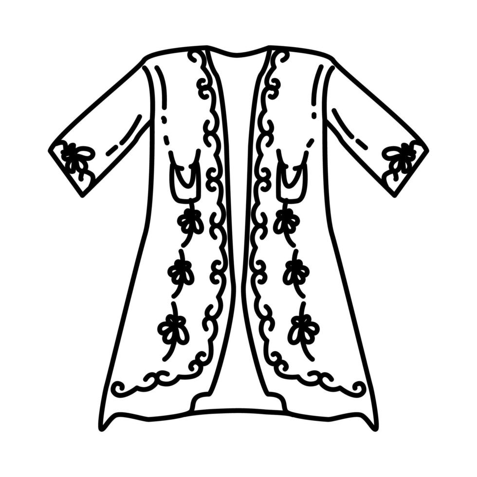 icône de robe de sultans ottoman. doodle dessinés à la main ou style d'icône de contour vecteur