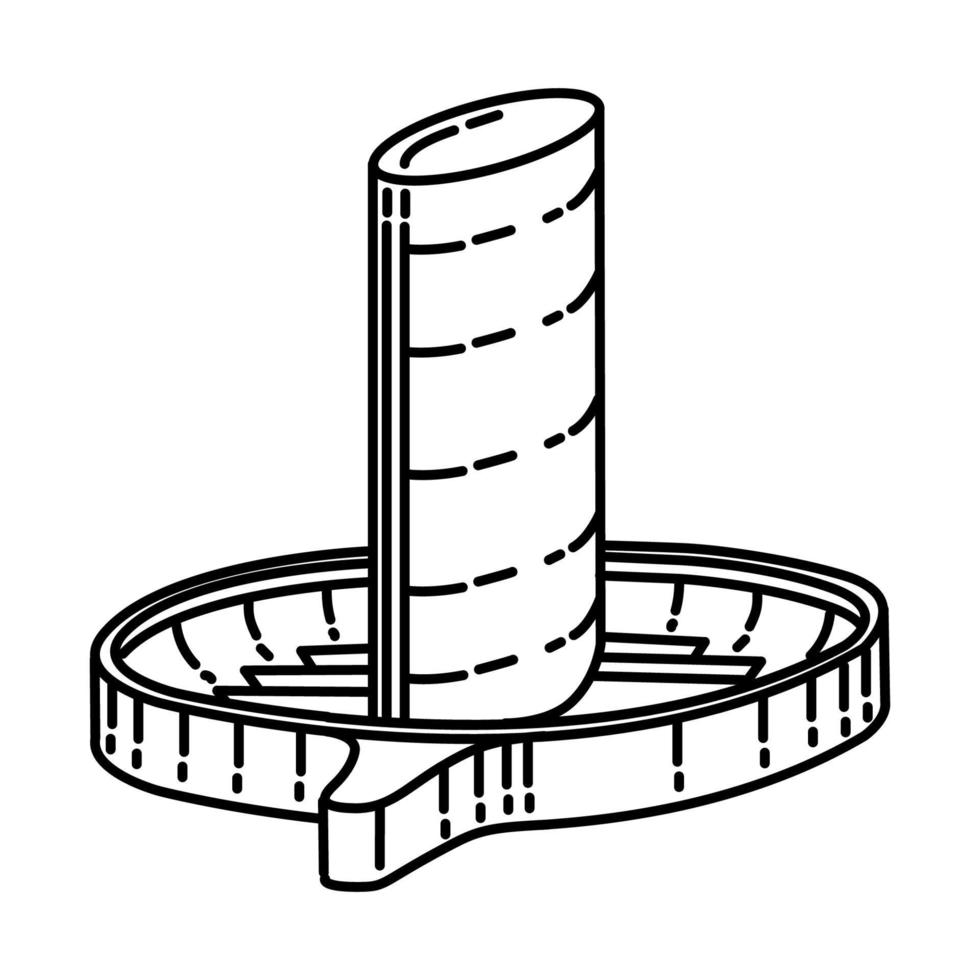 icône al-aqba de lapidation. doodle dessinés à la main ou style d'icône de contour vecteur