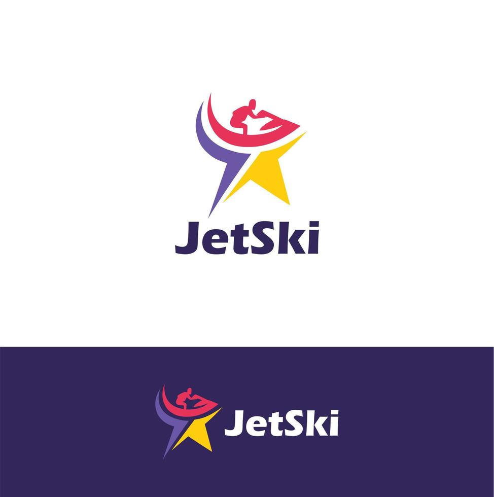 jet ski logo design concept vecteur