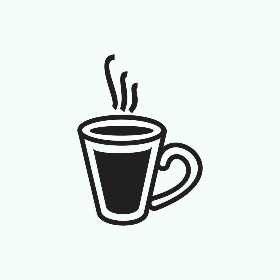 vecteur illustration - café ou thé tasse pour café ou restaurant - plat silhouette style