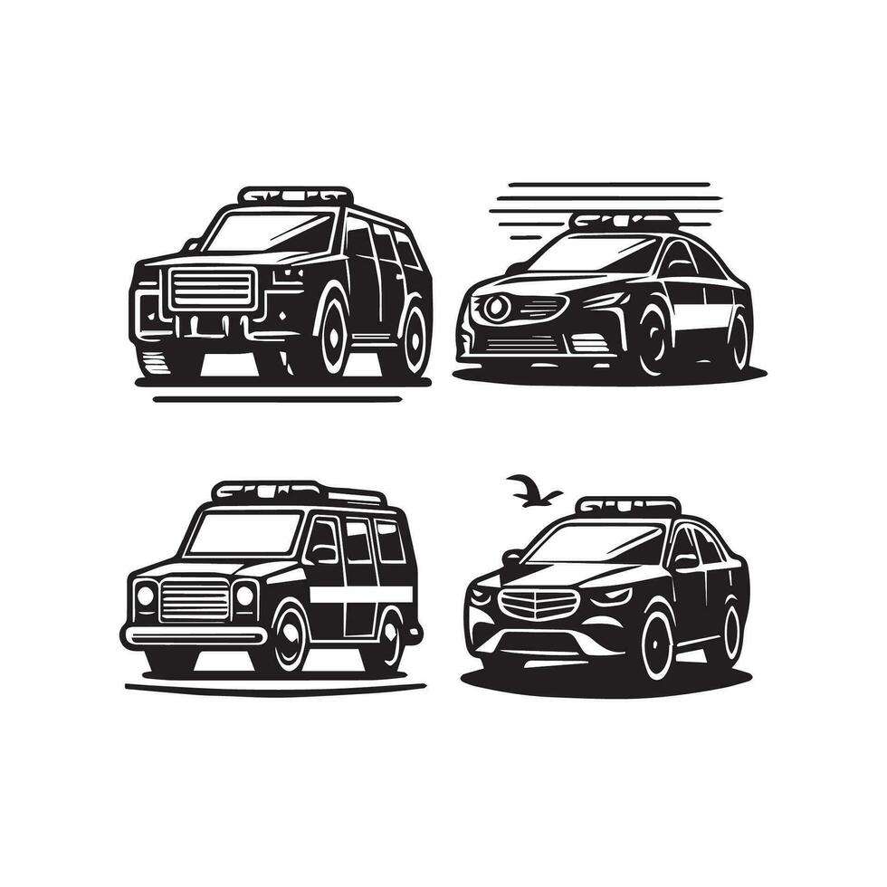 des sports voiture logo icône. moteur véhicule silhouette emblèmes. auto garage concession marque identité conception éléments. vecteur illustrations.