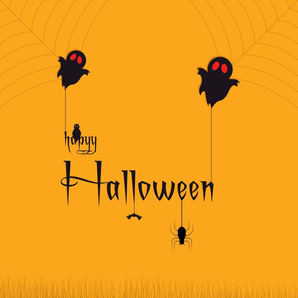 modèle de fond joyeux halloween, affiche, conception d'éléments vecteur