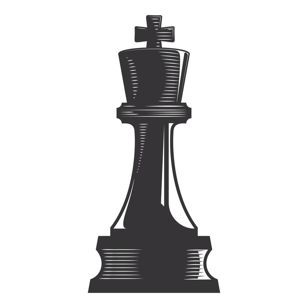 illustration d'art de ligne vectorielle de roi d'échecs. vecteur