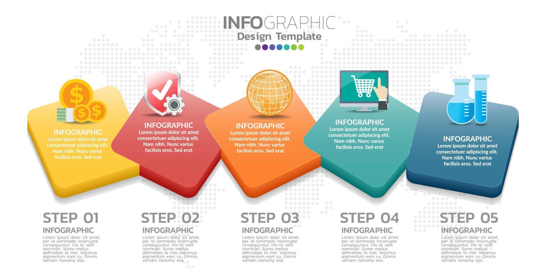 bannière d'options de style 3d infographie de la chronologie de l'entreprise. vecteur