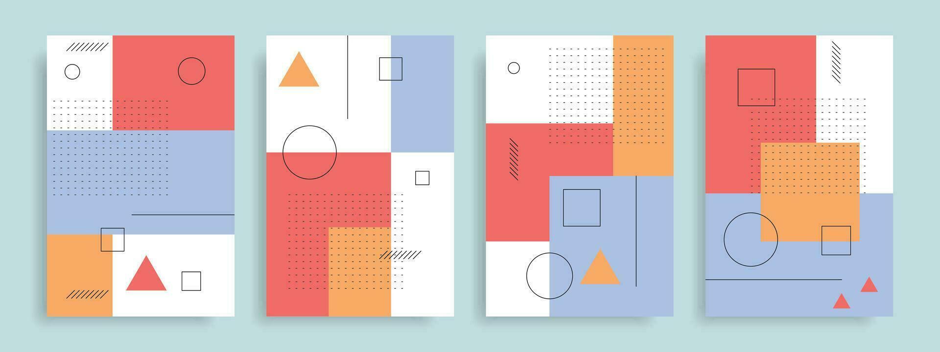 moderne ensemble de abstrait couvertures dans géométrie style, minimal couverture conception. géométrique Contexte. vecteur
