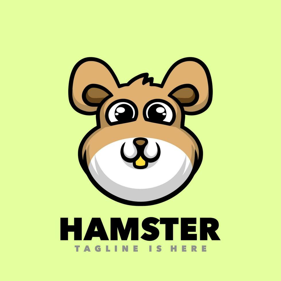 mignonne hamster tête mascotte dessin animé vecteur