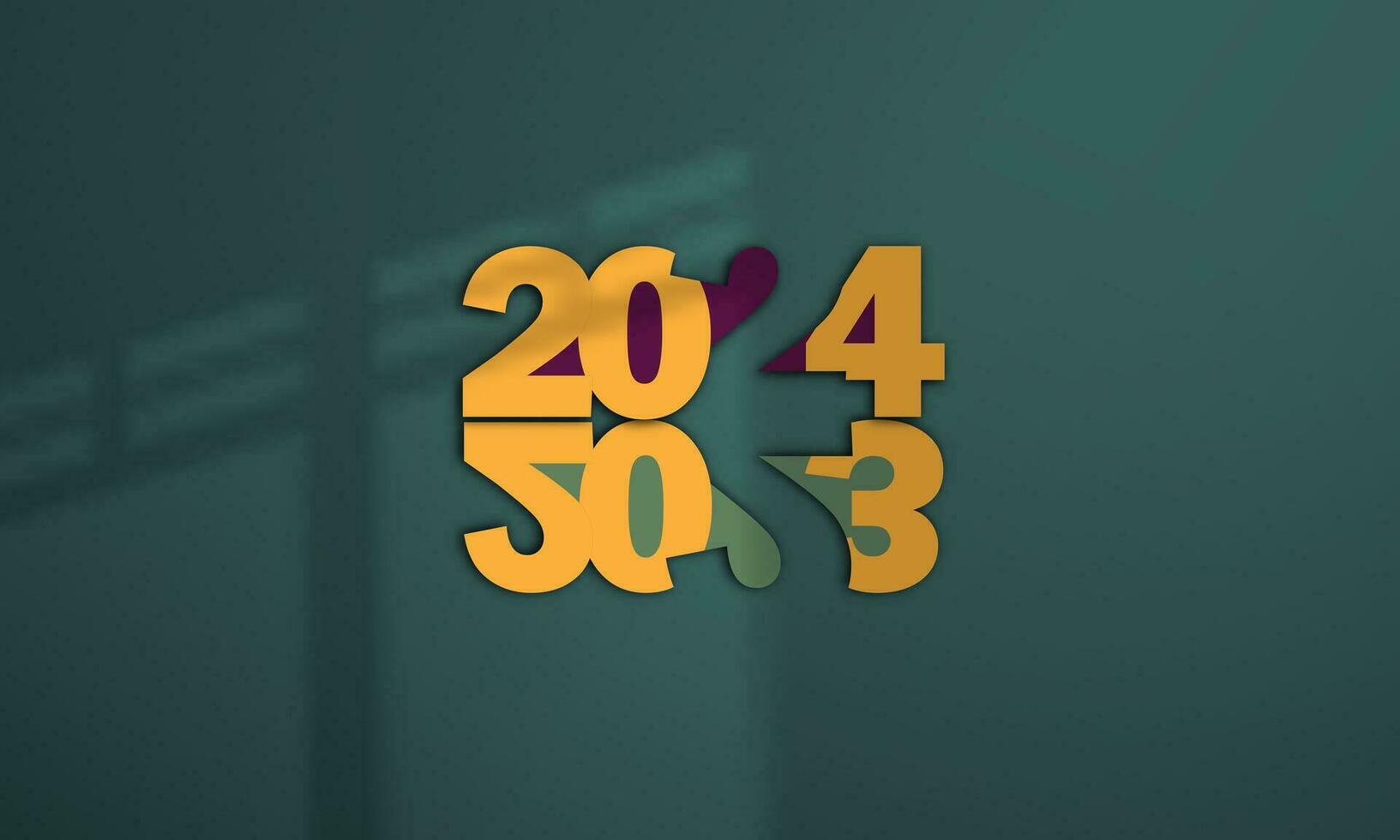 tosca Couleur Nouveau année salutation carte Contexte 2024 avec ombre recouvrir thème copie espace zone texte eps dix vecteur