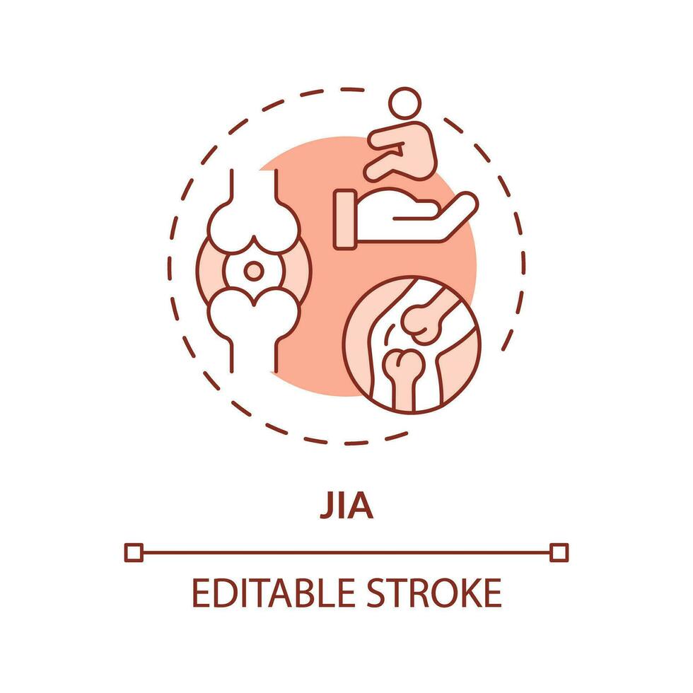 2d modifiable mince ligne icône jia concept, isolé monochromatique vecteur, rouge illustration représentant parentalité les enfants avec santé questions. vecteur