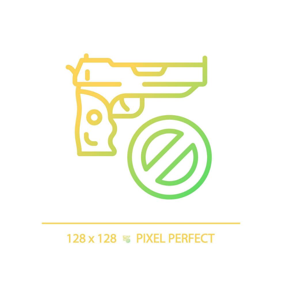 2d pixel parfait pente pistolet contrôle icône, isolé vecteur, mince ligne illustration représentant armes. vecteur