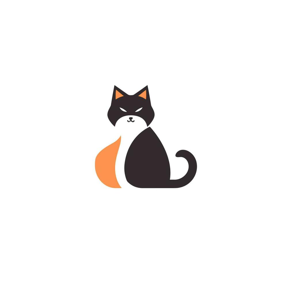 ai généré chat se soucier clinique rempli coloré logo. minimaliste chat avec Orange ventre logo. conception élément. ai art pour entreprise l'image de marque, animal de compagnie magasin Commencez vecteur