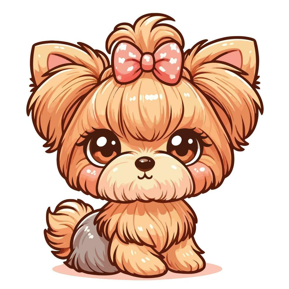 Yorkshire terrier chiot dessin animé vecteur