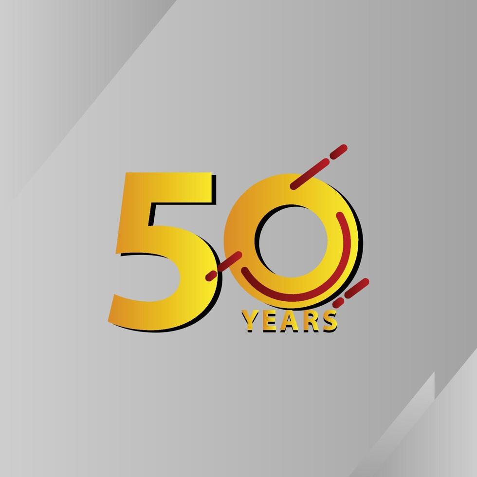 Illustration de conception de modèle de vecteur de célébration anniversaire 50 ans