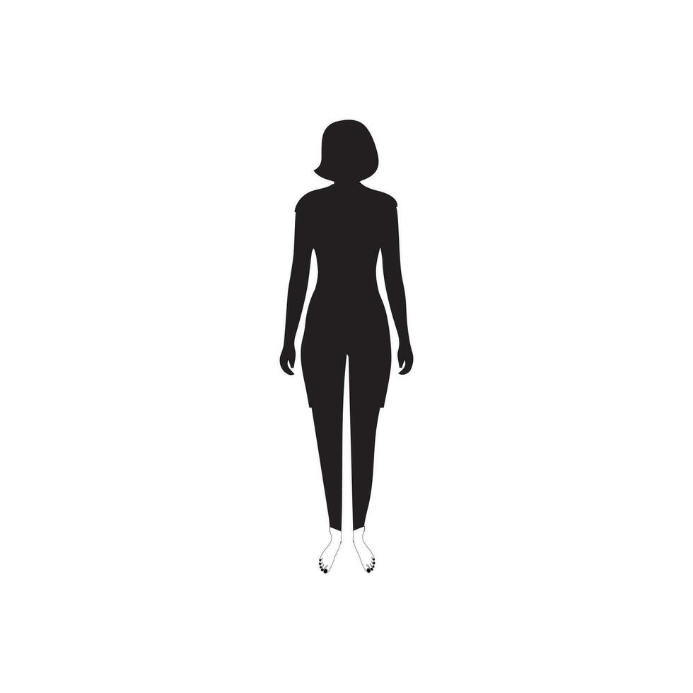 Humain plein corps icône des illustrations . noir silhouettes de Hommes et femmes sur une blanc Contexte. Masculin et femelle genre. figure de Humain corps. vecteur