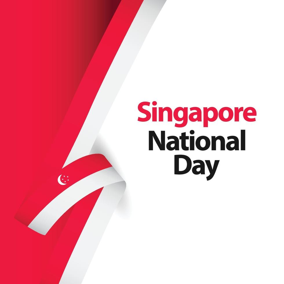 illustration de conception de modèle de vecteur de célébration de la fête nationale de singapour