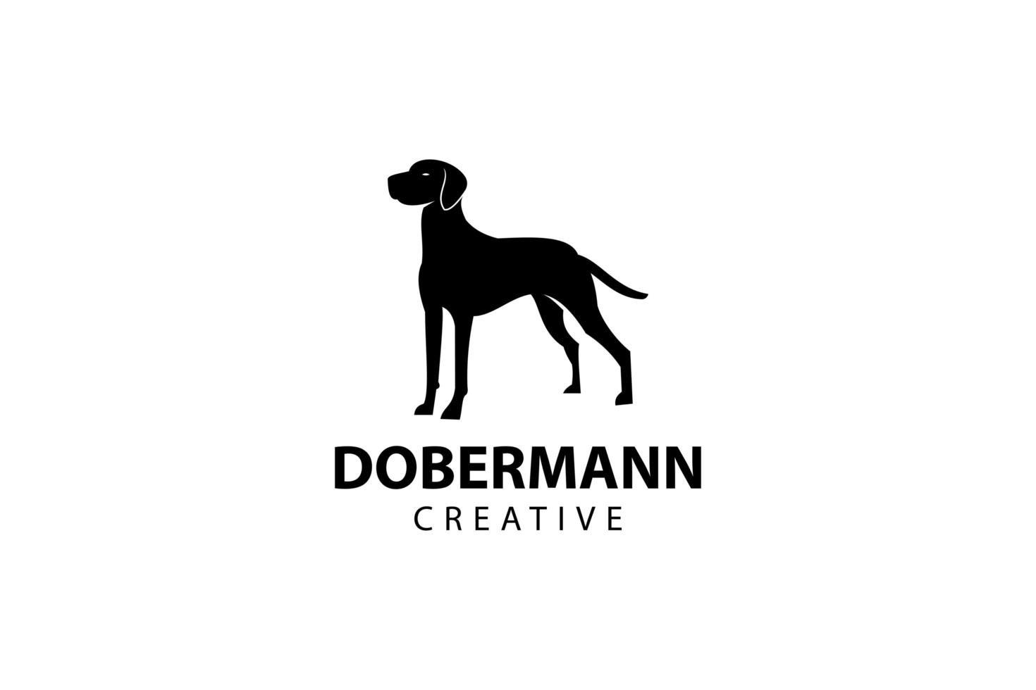 silhouette de doberman, illustration d'icône vecteur animal