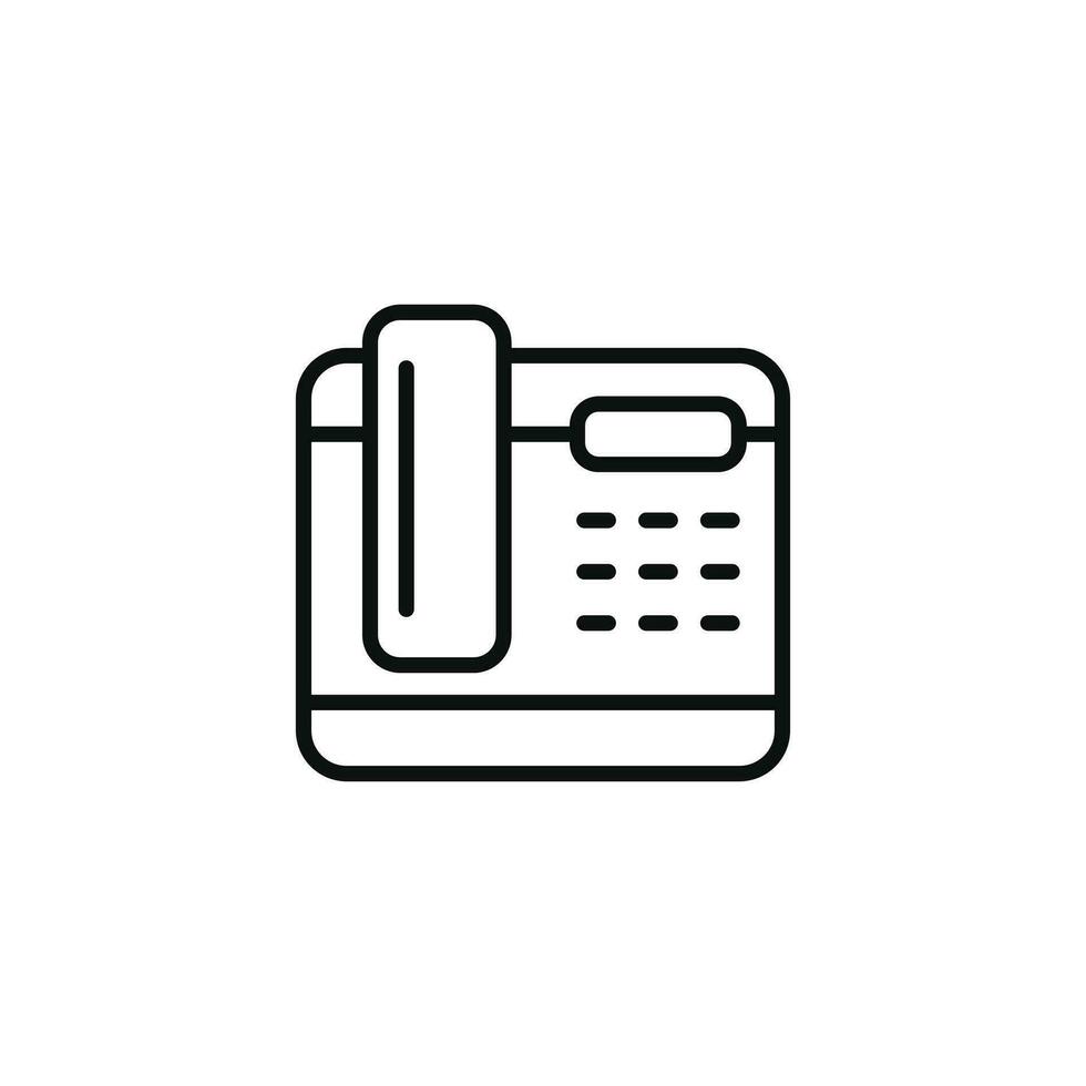 Accueil téléphone ligne icône isolé sur blanc Contexte vecteur