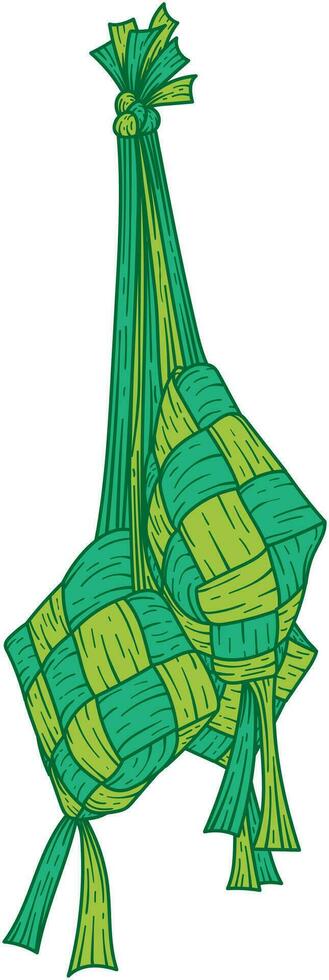 ketupat alias traditionnel nourriture de Indonésie vecteur