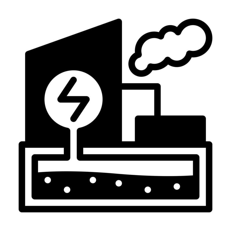 icône de glyphe d'énergie géothermique vecteur