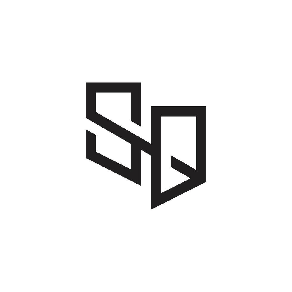 lettre sq abstrait Facile géométrique ligne logo vecteur