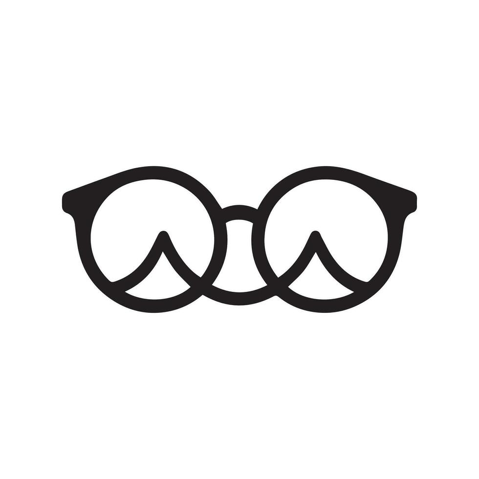 minimaliste lunettes logo sur une blanc Contexte vecteur