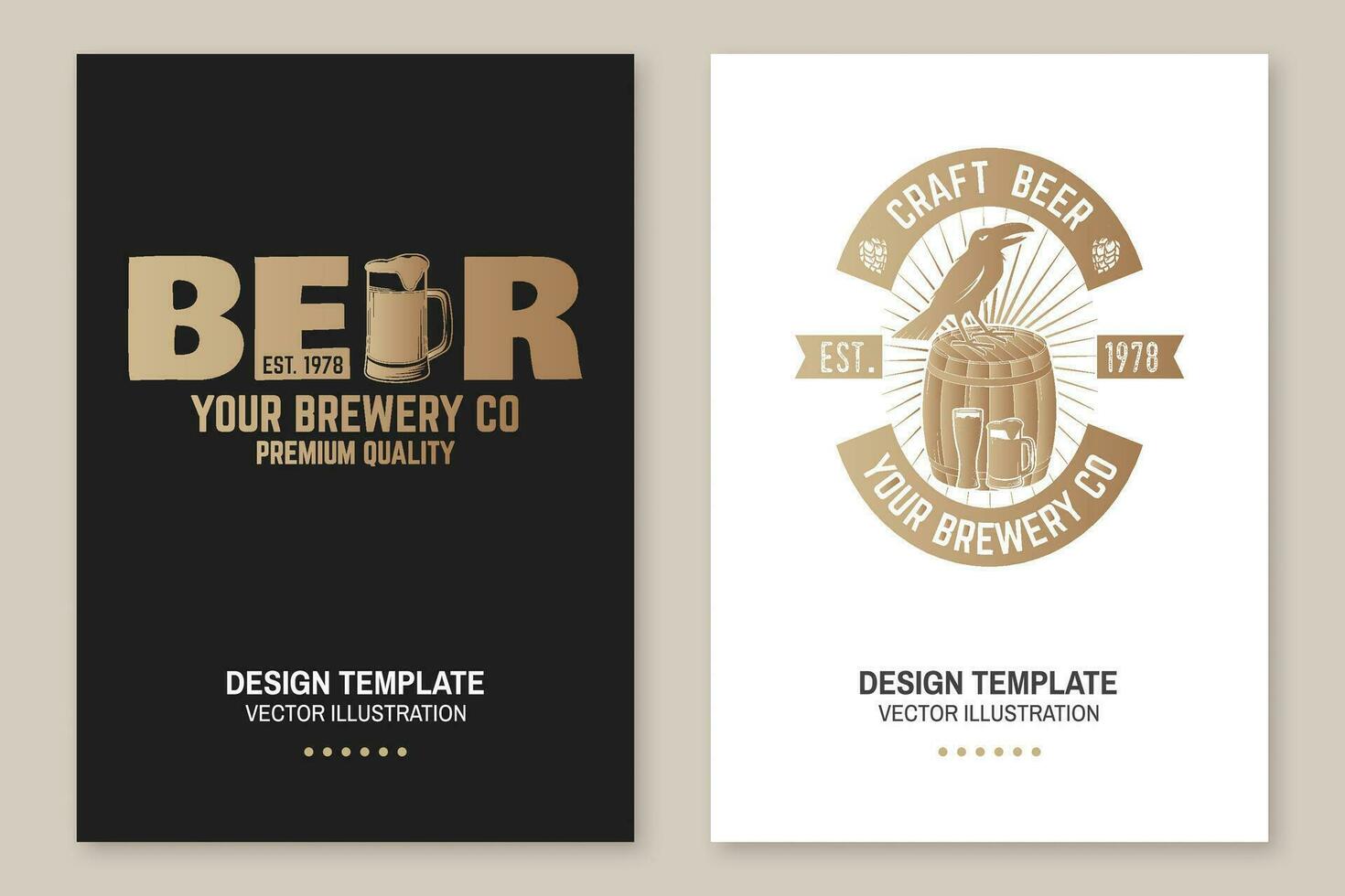 artisanat Bière badge, affiche, prospectus, modèle, carte. vecteur. ancien conception pour bar, pub et restaurant entreprise. Coaster pour bière. vecteur