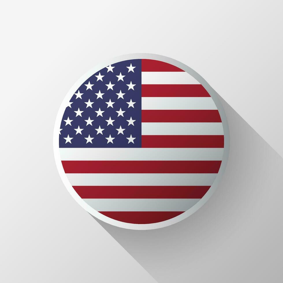 Créatif Etats-Unis drapeau cercle badge vecteur