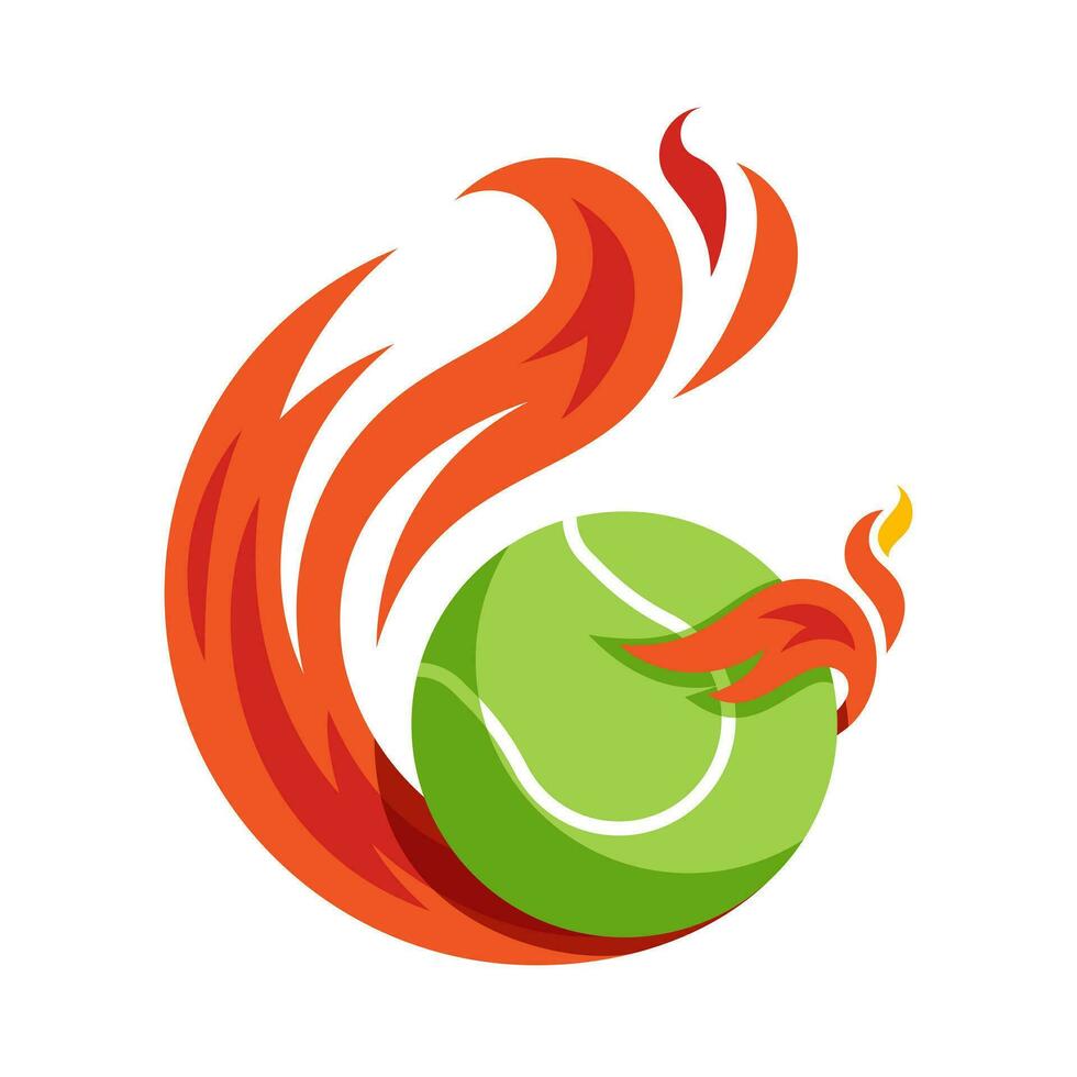 tennis Balle en volant Feu Balle icône conception vecteur, emblème, conception concept, Créatif symbole. vecteur