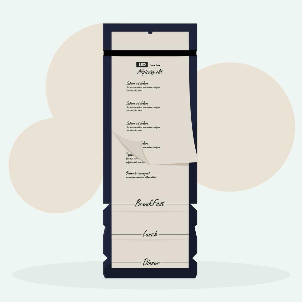 vecteur illustration menu livre avec potrait style et longue papiers