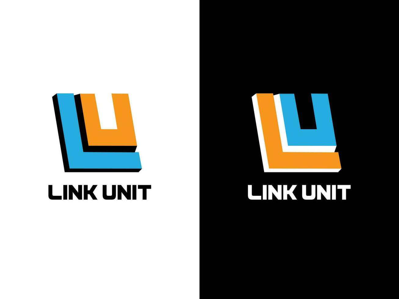 lien unité lu lettre logo conception vecteur