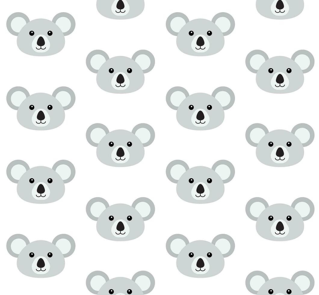 vecteur sans couture modèle de dessin animé koala visage