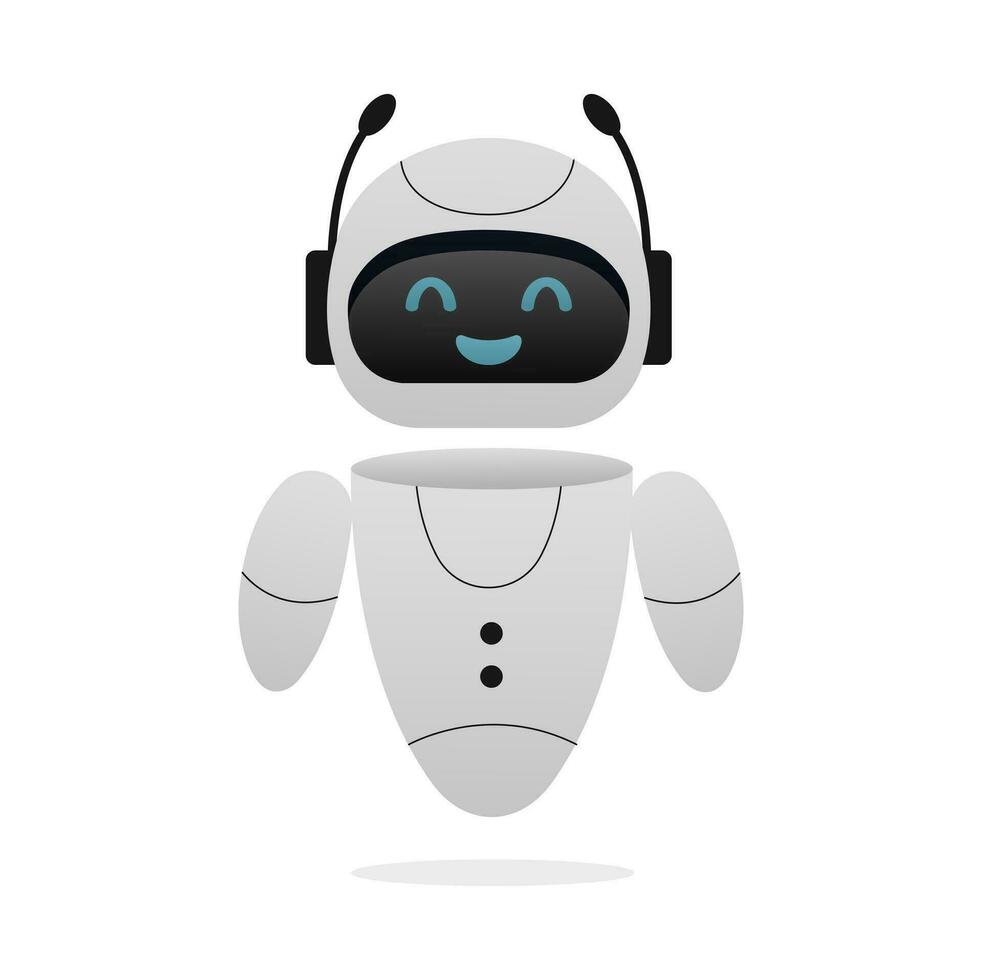 chatbot neural réseau, ai les serveurs et des robots technologie. mignonne chatbot ai personnage. vecteur