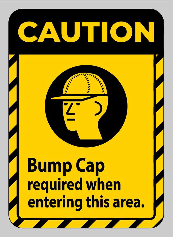 panneau d'avertissement bump cap requis lors de l'entrée dans cette zone vecteur