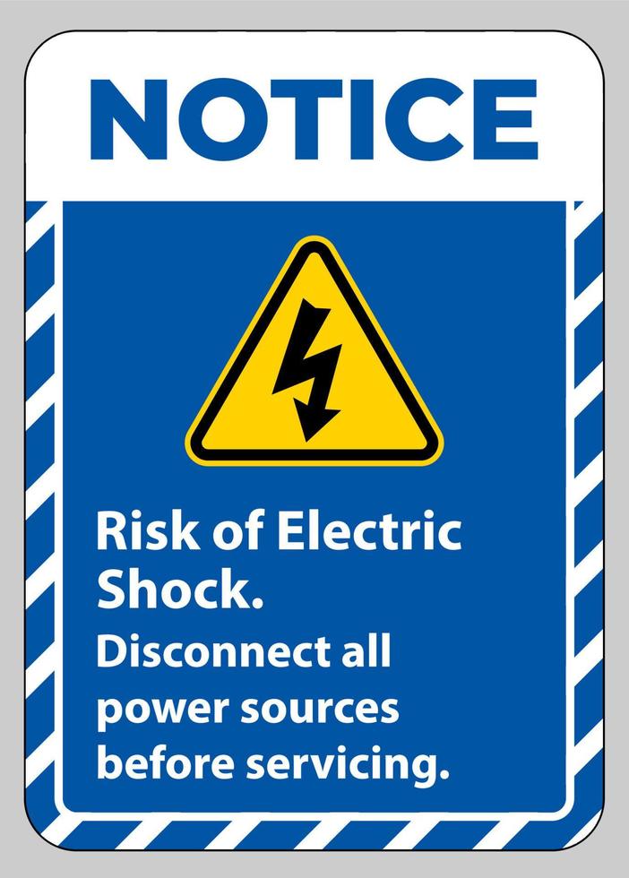 Avis de risque de choc électrique signe symbole isoler sur fond blanc vecteur