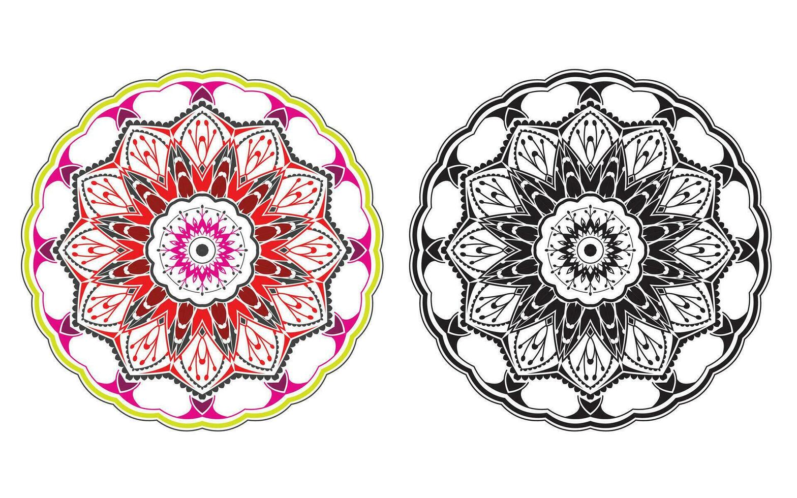 luxe or mandala, coloré mandala pour henné, Mehndi, tatouage, décoratif ethnique ornemental éléments, Oriental motifs, arabe mandala conception. vecteur