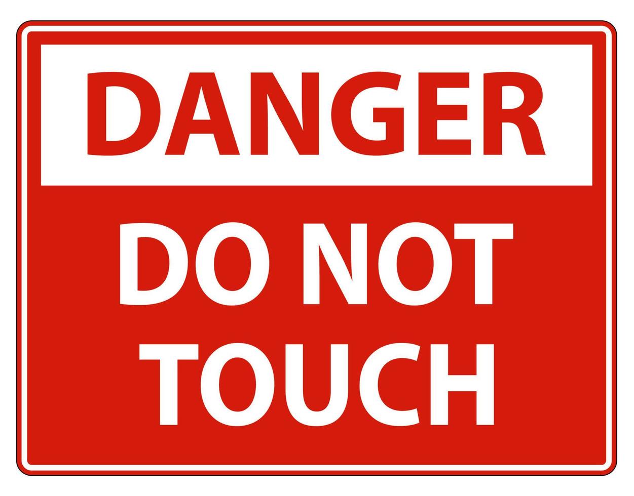 signe de danger ne touchez pas et veuillez ne pas toucher vecteur