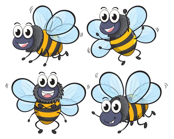 Quatre abeilles vecteur