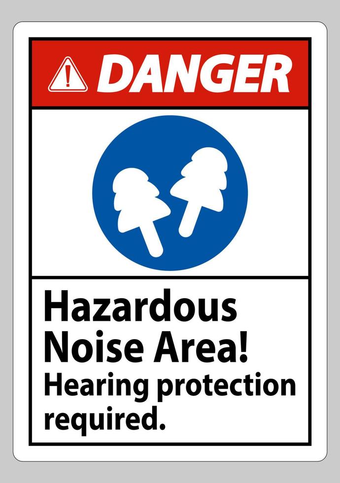 panneau de danger zone de bruit dangereux, protection auditive requise vecteur