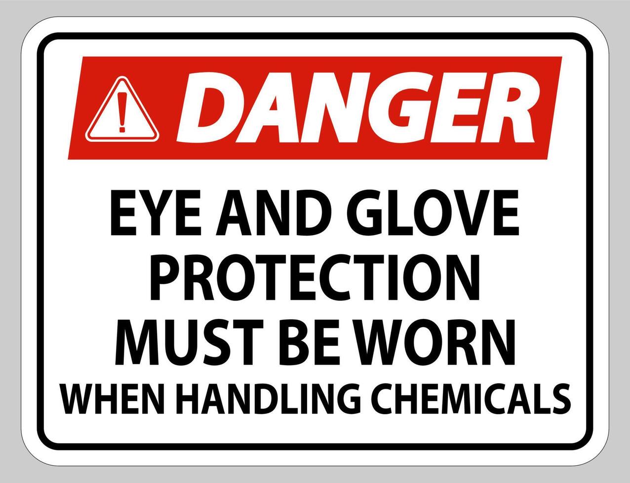 les signes de danger doivent porter des lunettes de protection et des gants lors de la manipulation de produits chimiques vecteur