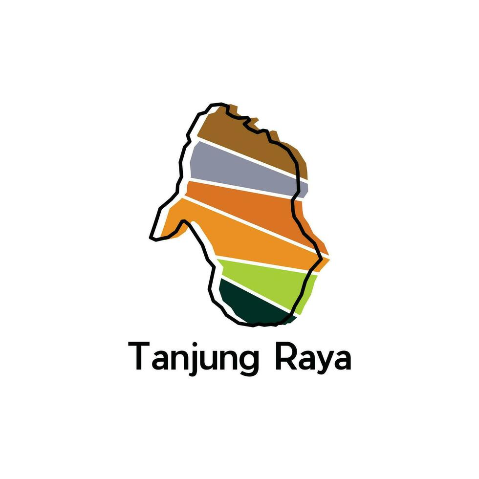 carte ville de tanjung raya vecteur conception modèle, nationale les frontières carte de Indonésie pays illustration conception