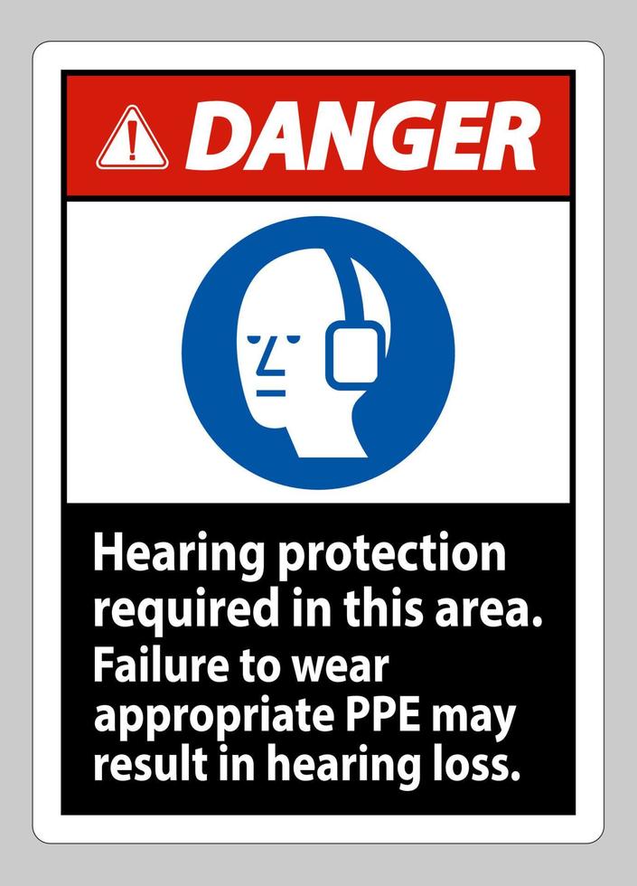 Protection auditive des signes de danger requise dans ce domaine, le fait de ne pas porter de protection auditive appropriée peut entraîner une perte auditive vecteur