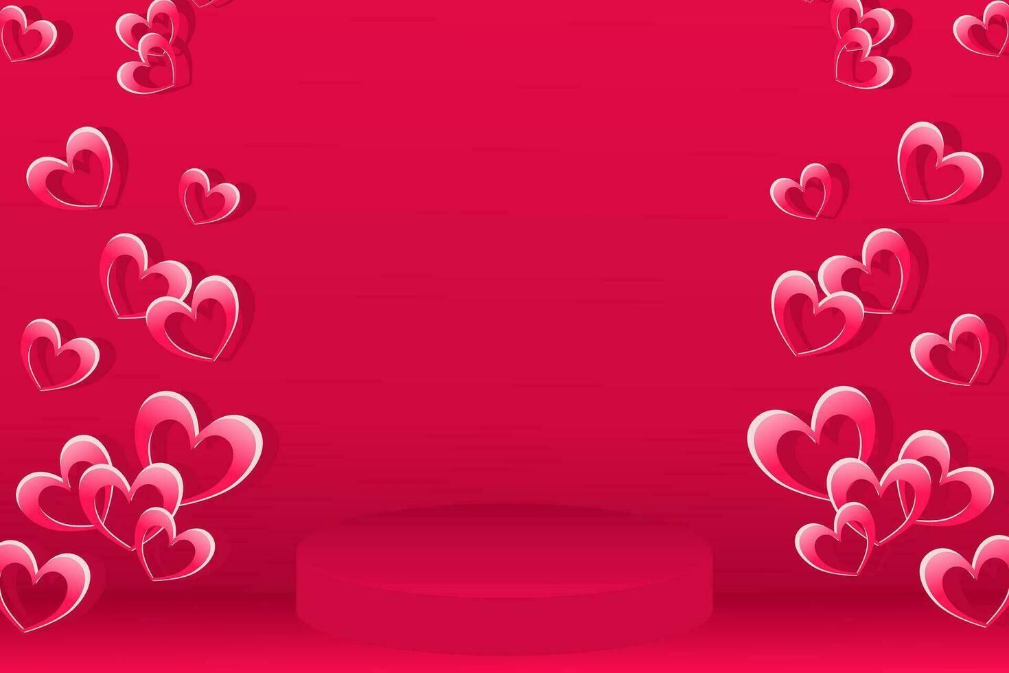 valentines journée Contexte avec rose cœurs pour Ventes afficher 3d bannière vecteur illustration.