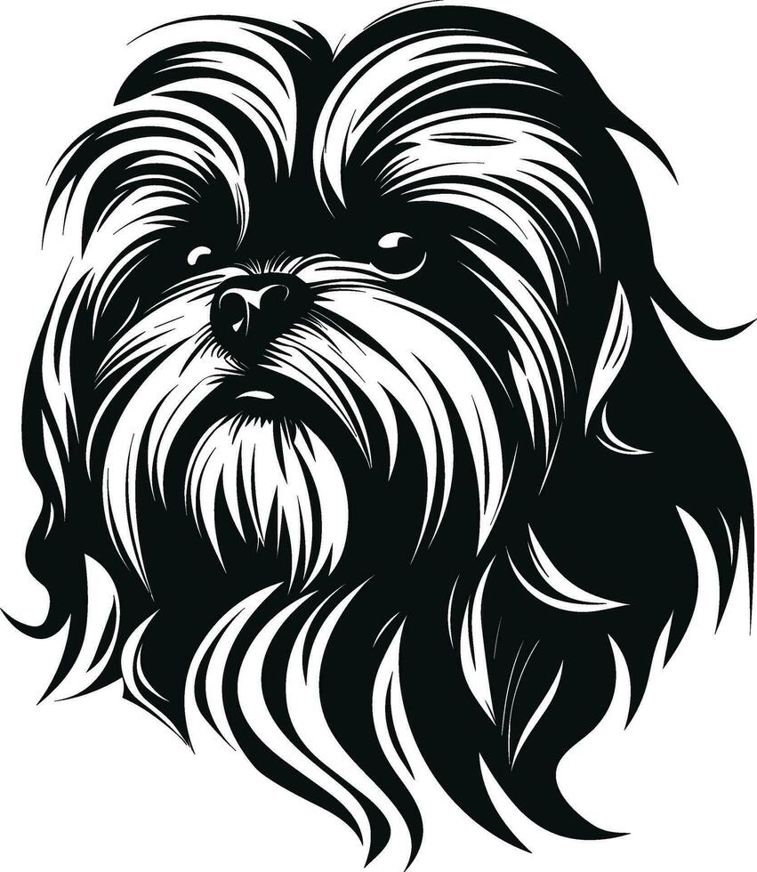 silhouette personnage shih tzu chien, mignonne logo. vecteur