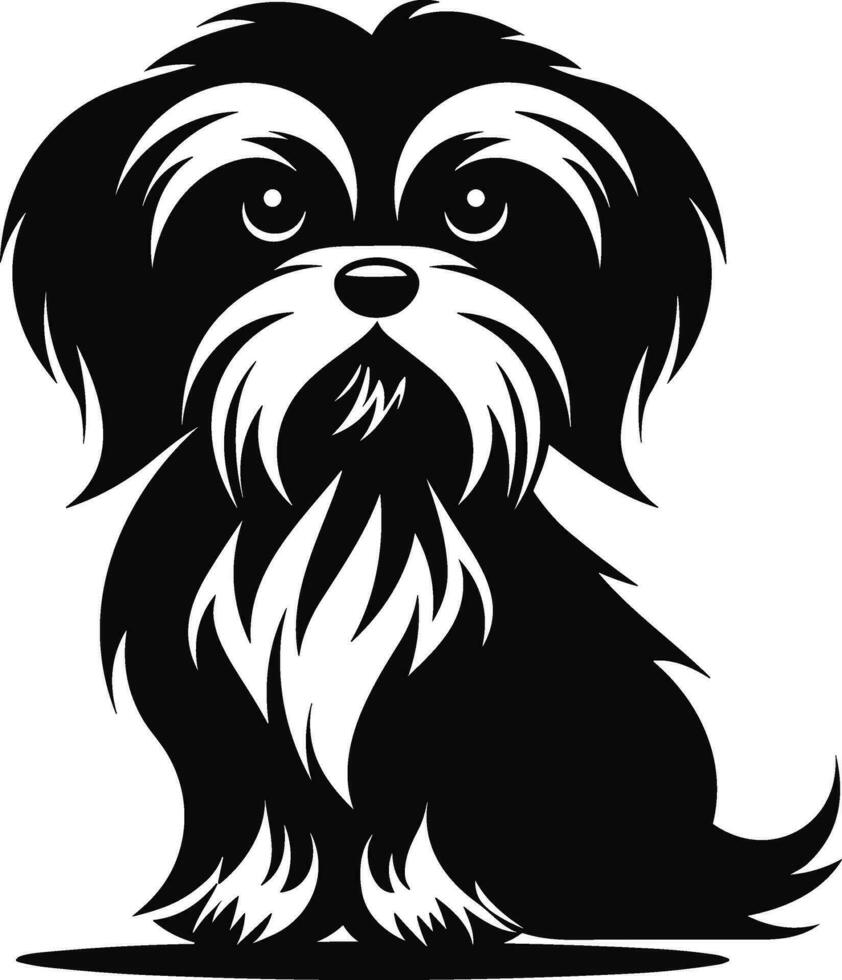 silhouette personnage shih tzu chien, mignonne logo. vecteur