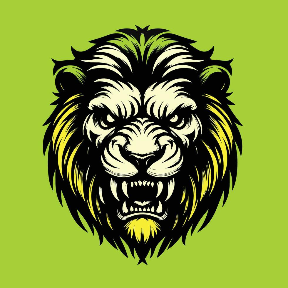 Lion tête logo mascotte vecteur