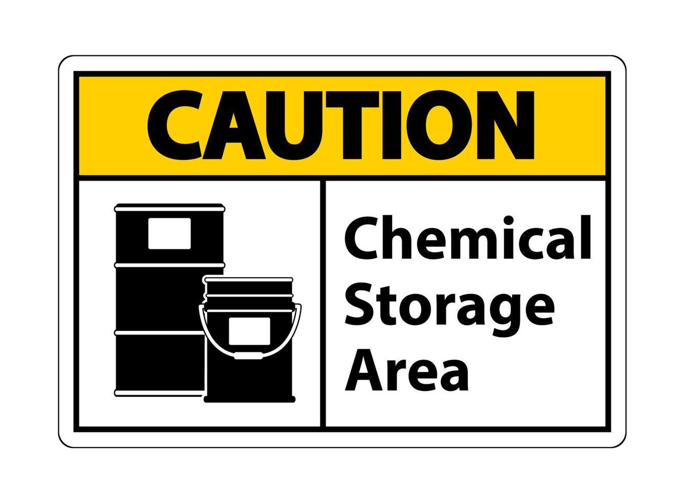 Attention symbole de stockage chimique signe isoler sur fond transparent, illustration vectorielle vecteur