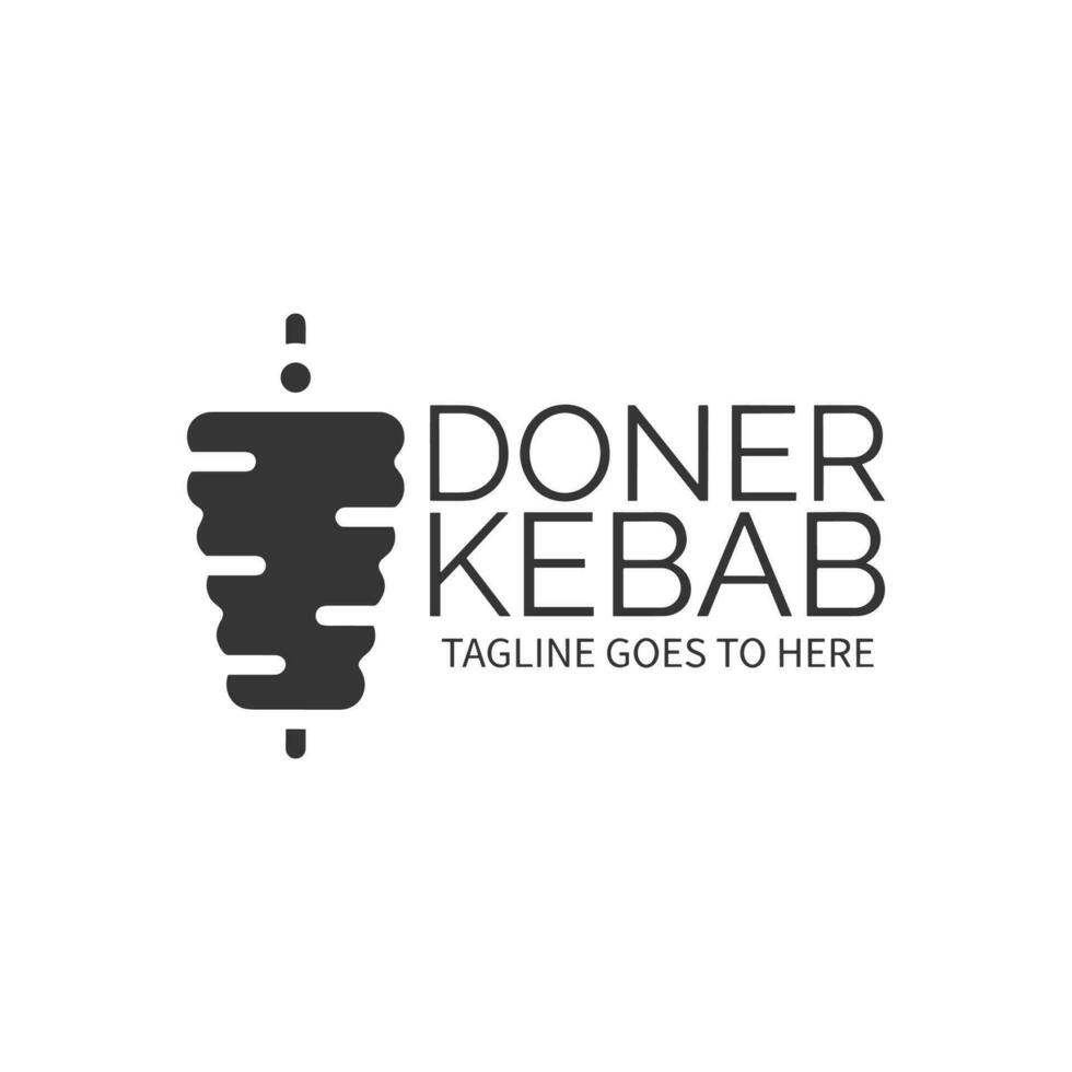 logo shawarma pour les restaurants et les marchés. modèle de logo doner kebab. vecteur