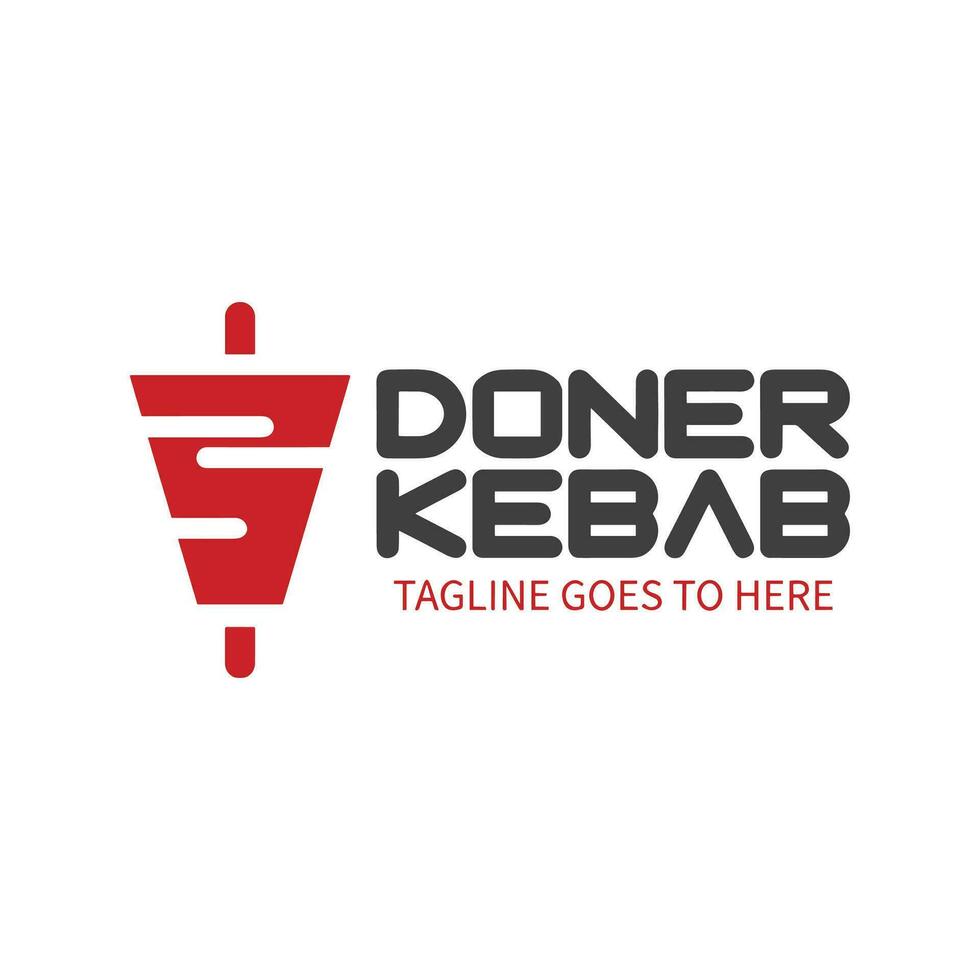 logo shawarma pour les restaurants et les marchés. modèle de logo doner kebab. vecteur