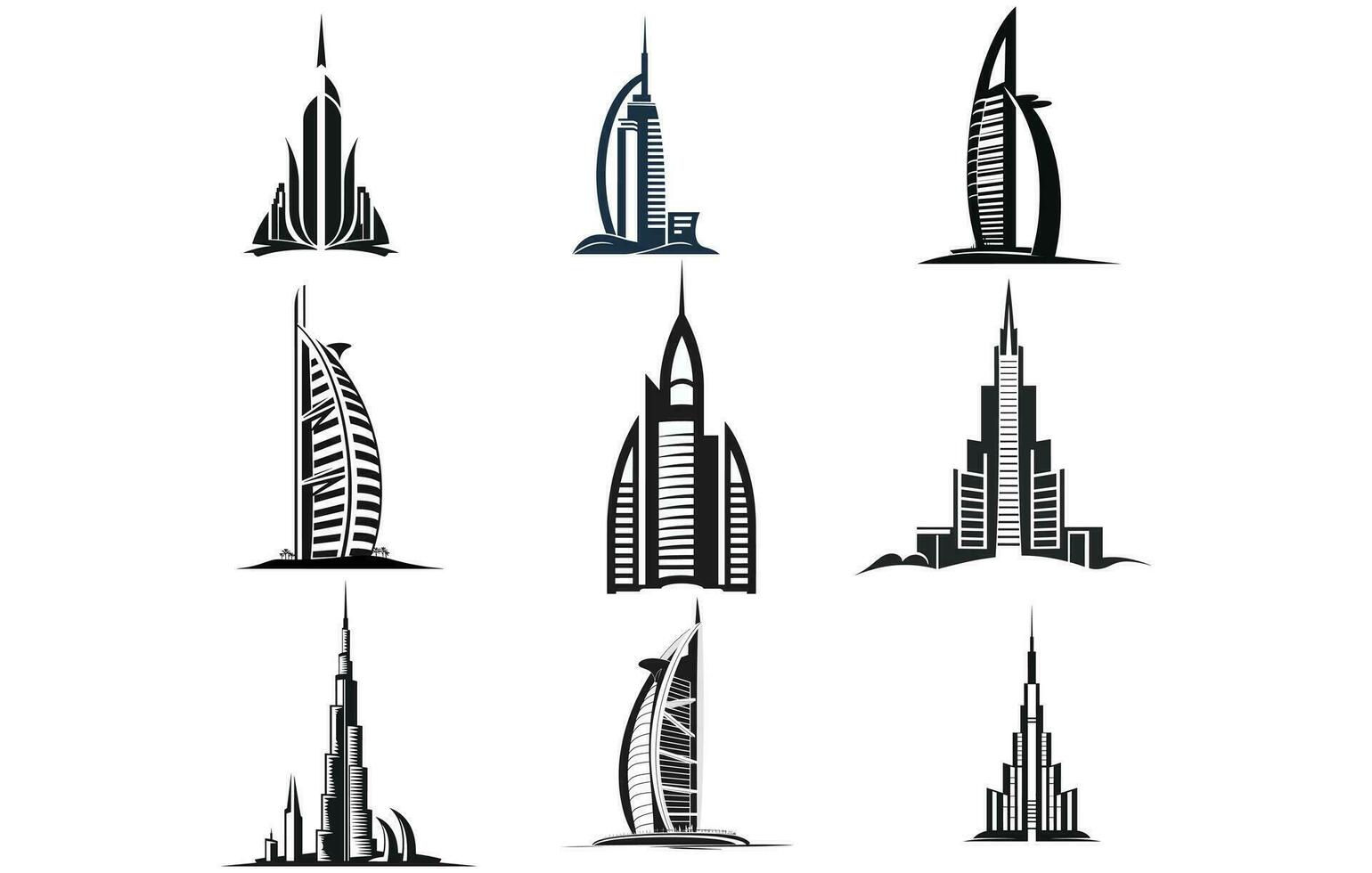 Dubai ville silhouette. vecteur Dubai ville illustration