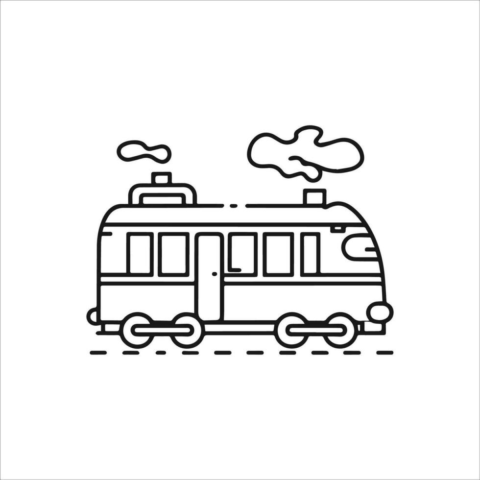 Voyage train vecteur contour illustration